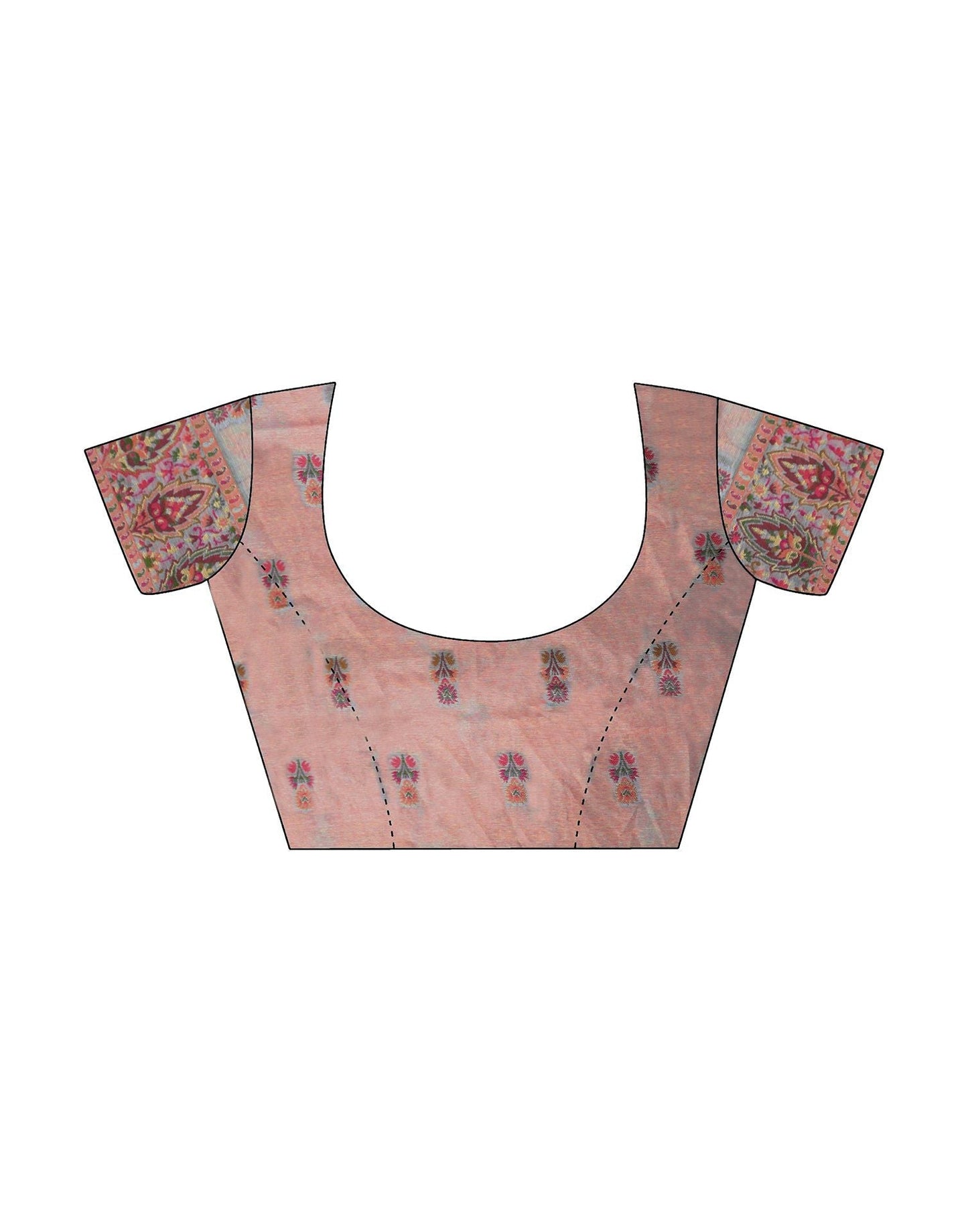 Light Orange Cotton Weaving Banarasi Saree | Leemboodi