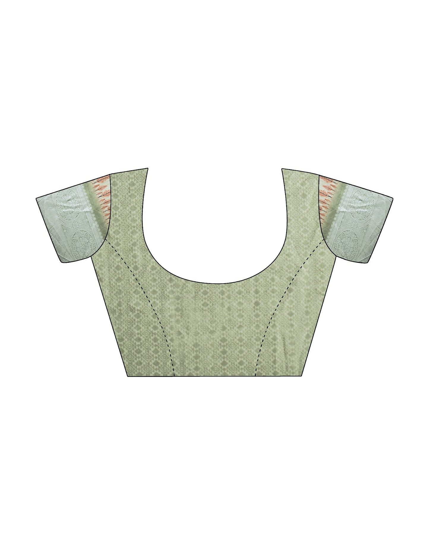 Olive Green Silk Digital Printed Saree With Tassel | Leemboodi