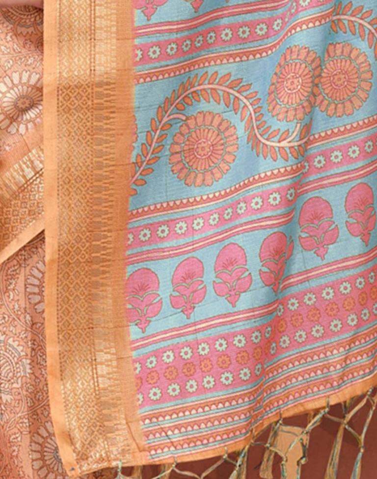Multicoloured Printed Cotton Saree