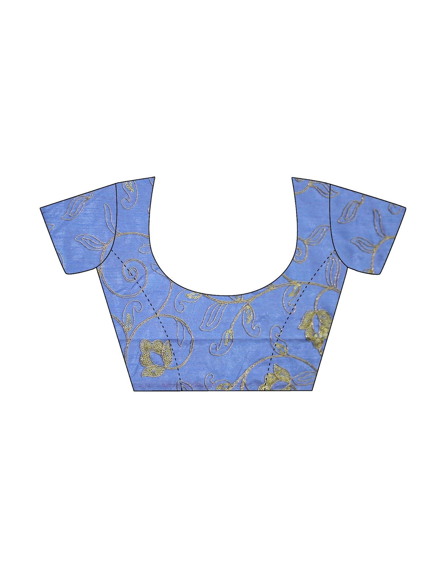 Blue Chiffon Foil Printed Bandhani Saree | Leemboodi