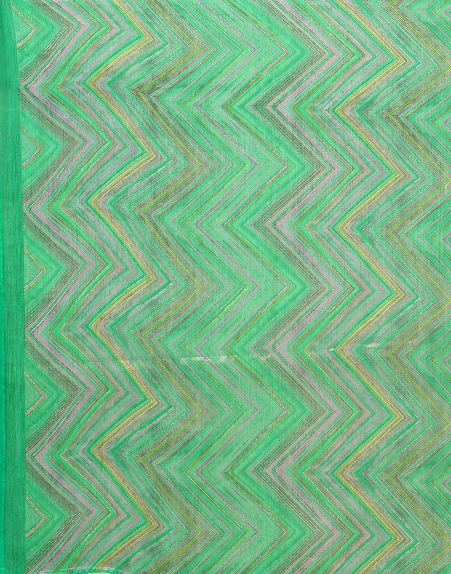 Green Chiffon Printed Saree