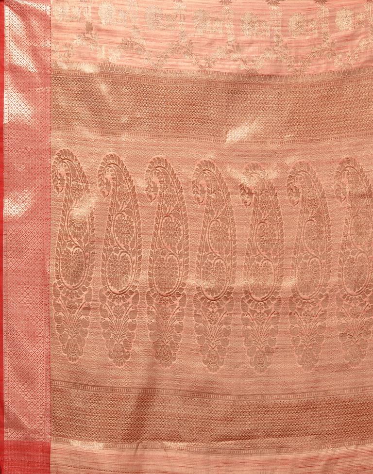 Light Pink Jacquard Silk Saree