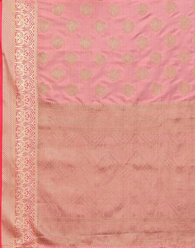 Pink Jacquard Silk Saree