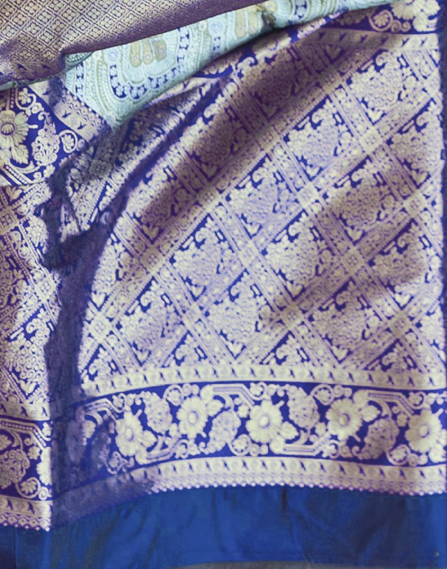 Blue Silk Kanjivaram Weaving Saree | Leemboodi