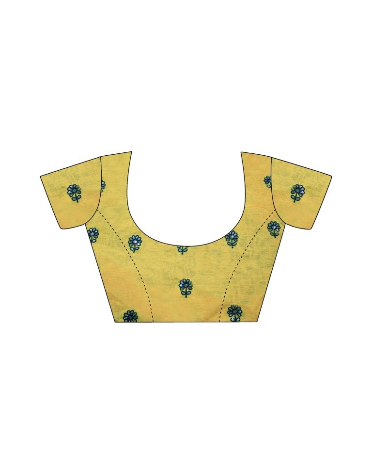 White Polyester Printed Saree | Leemboodi