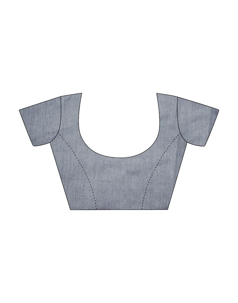 Grey Chiffon Printed Saree | Sudathi