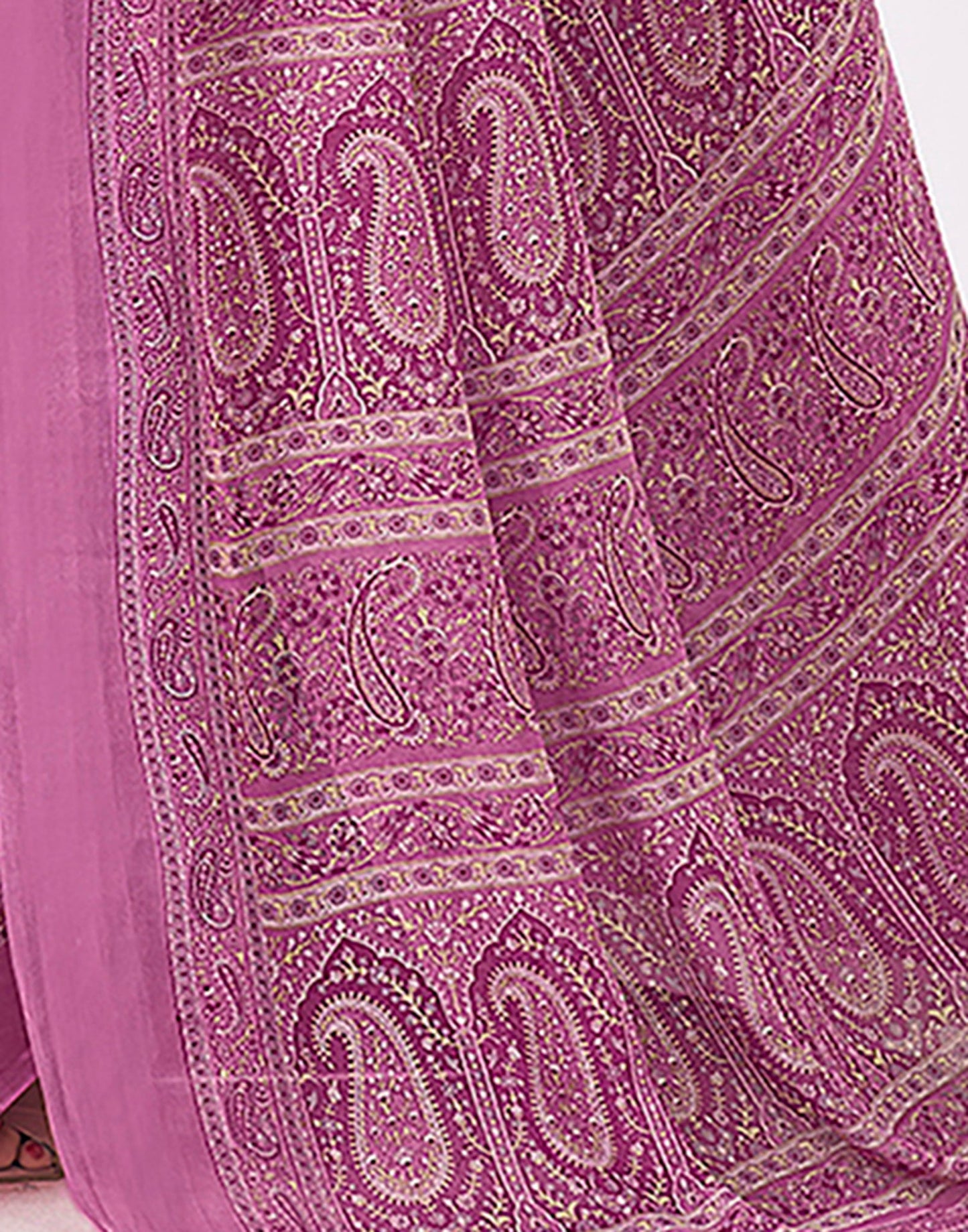 Dusty Pink Georgette Printed Saree