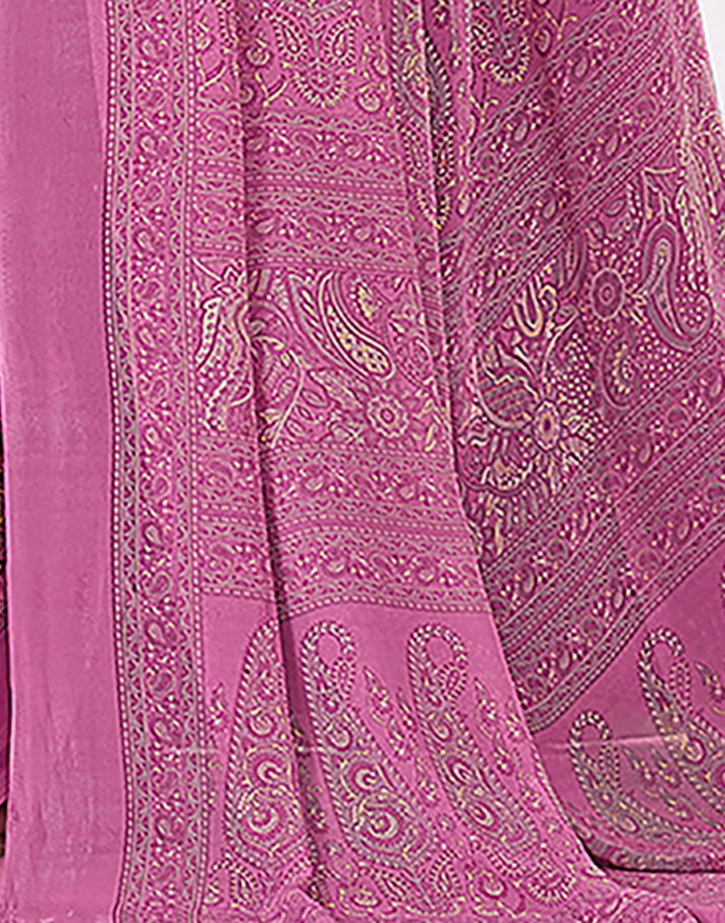 Dusty Pink Georgette Printed Saree