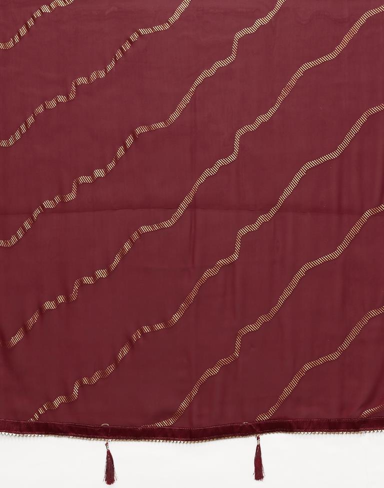 Maroon Printed Georgette Saree
