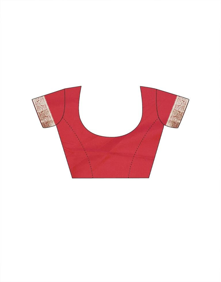 Red Weaving Silk Bandhani Saree