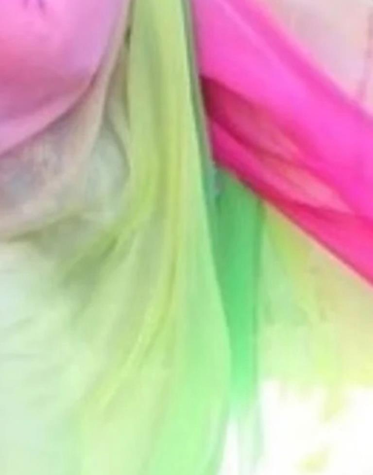 Pink Georgette Printed Saree