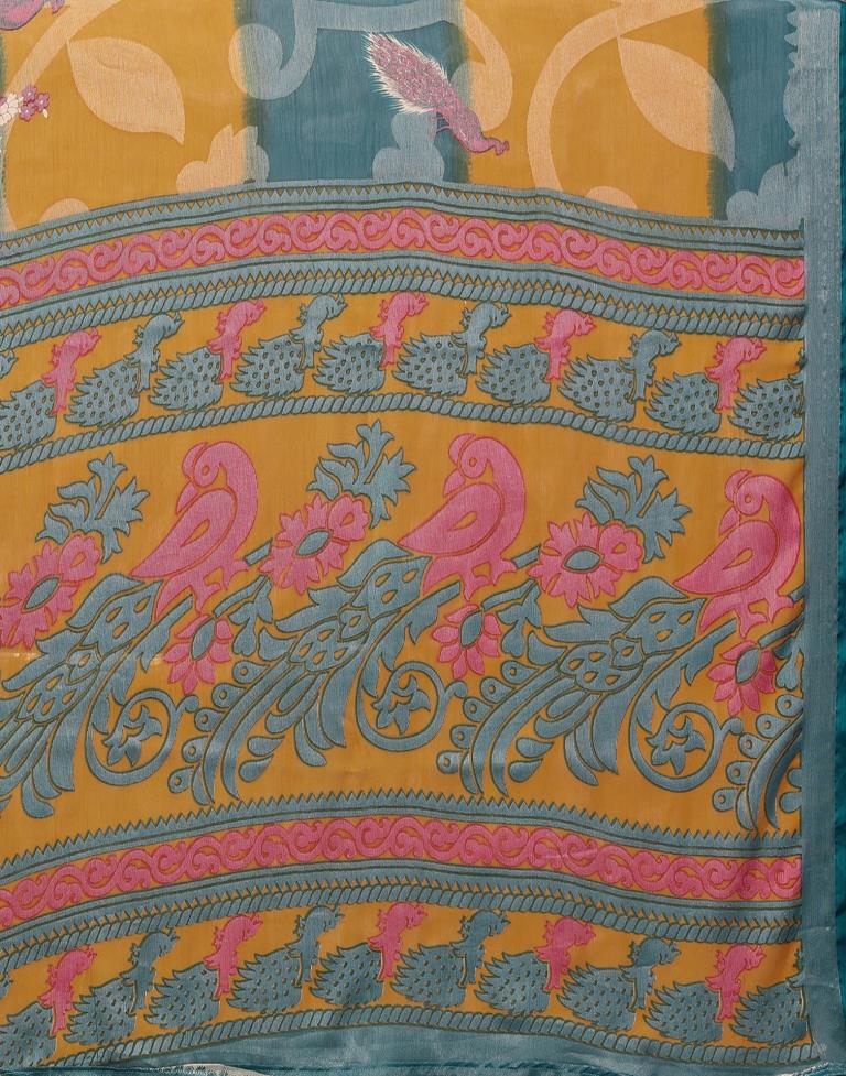 Mustard Yellow Brasso Self Woven Saree