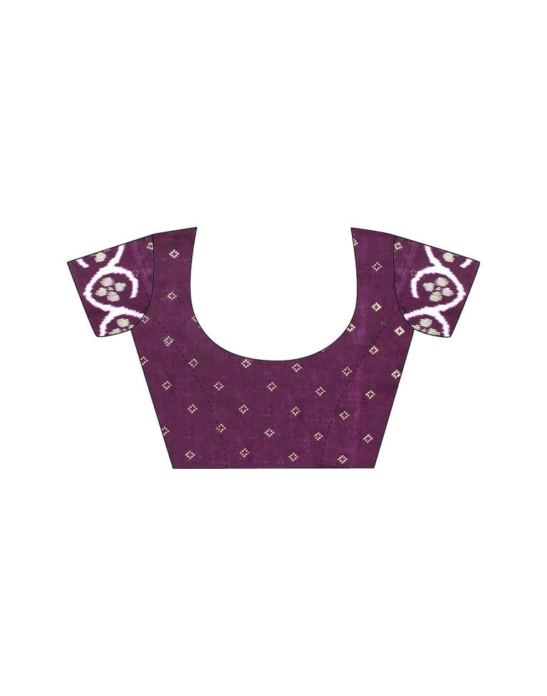 Purple Printed Silk Saree