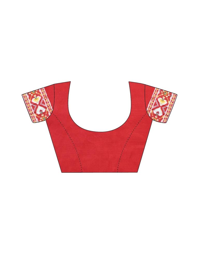 Grey Printed Silk Saree