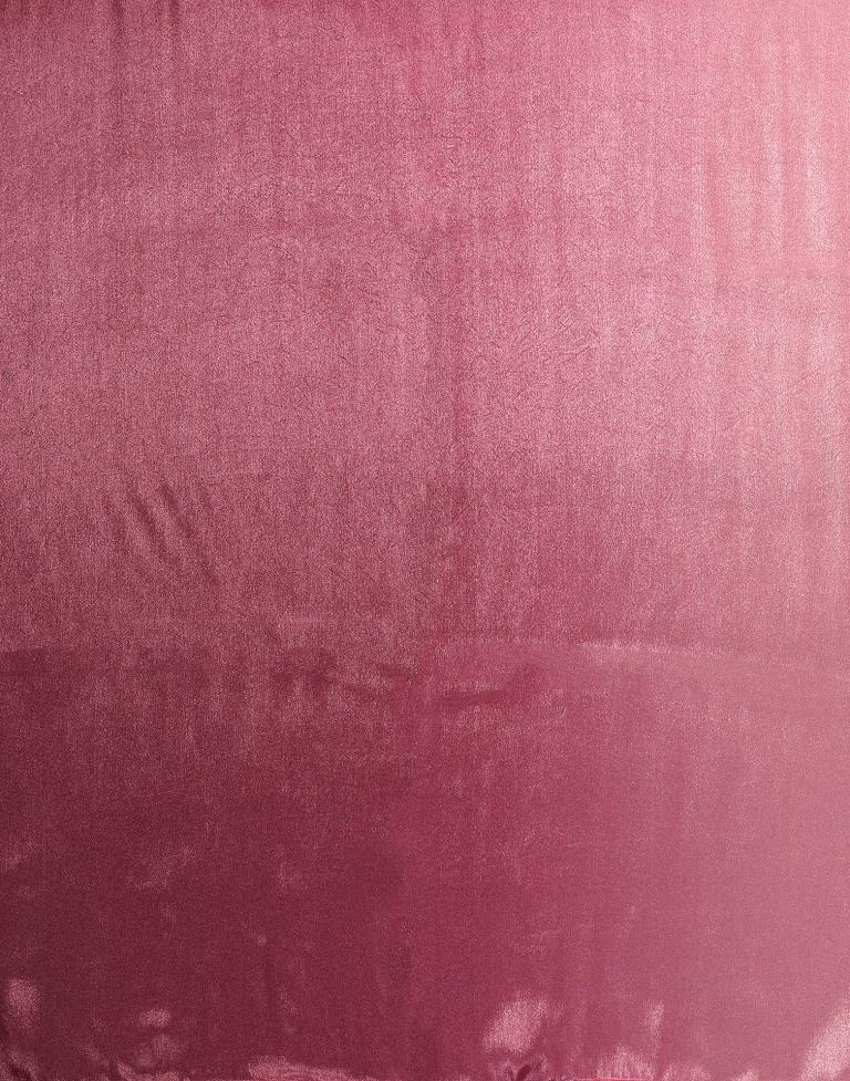 Light Pink Silk Plain Saree