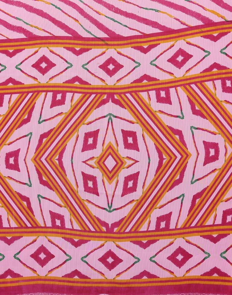Pink Chiffon Printed Saree