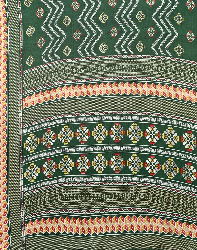 Green Silk Printed Saree