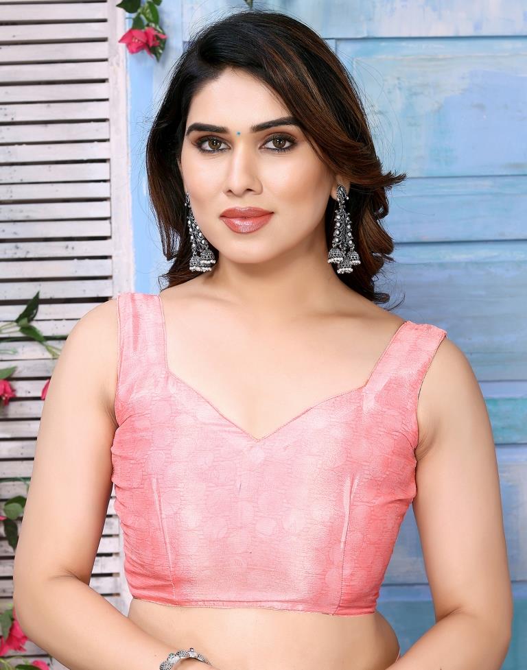 Light Pink Silk Floral Printed Saree