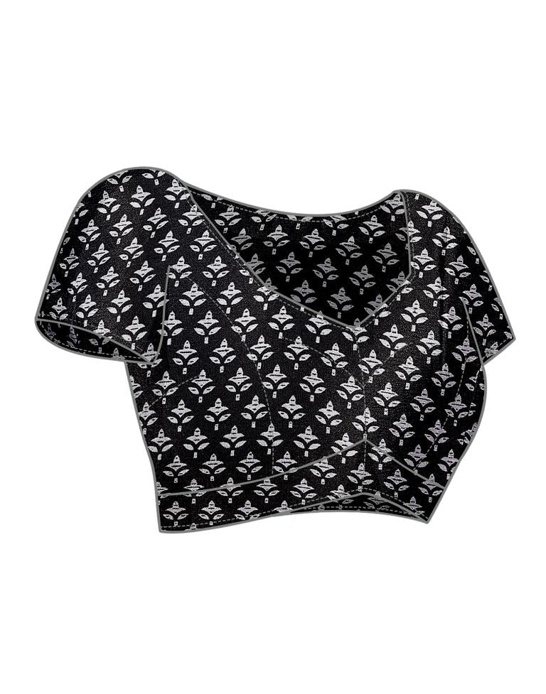 Grey Silk Printed Saree