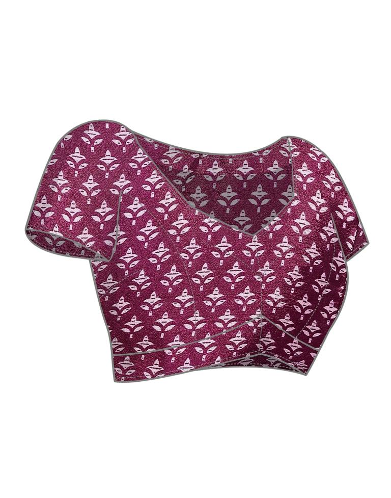 Light Pink Printed Silk Saree