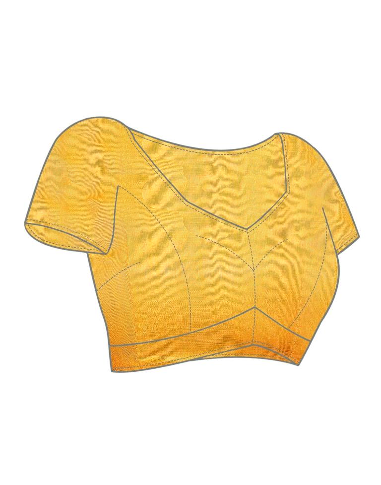 Turmeric Yellow Chiffon Bandhani Printed Saree