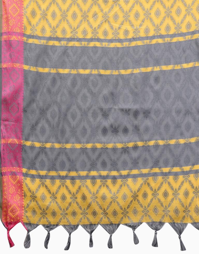 Turmeric Yellow Silk Weaving Saree