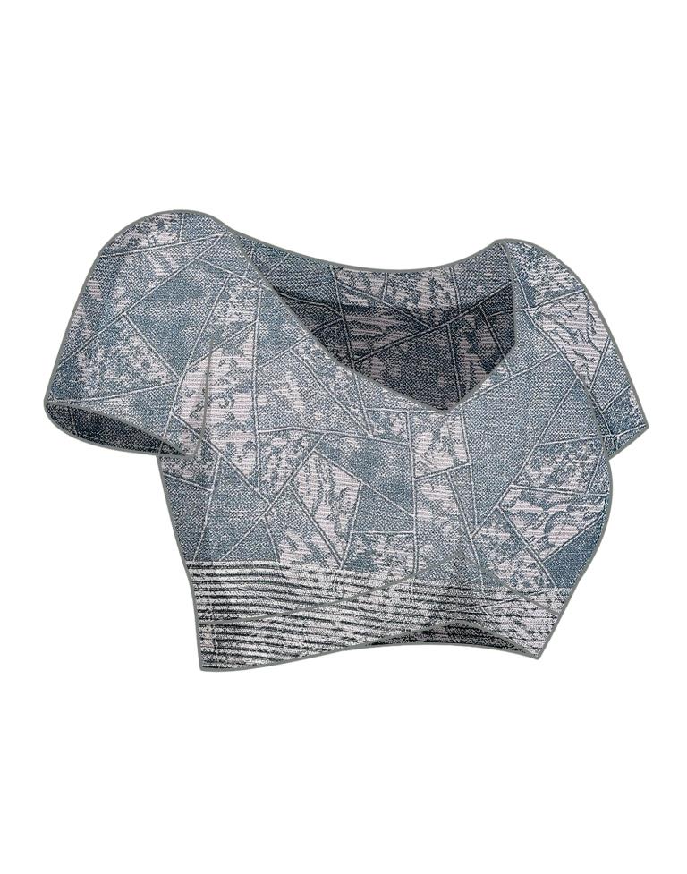 Turquoise Chiffon Printed Saree