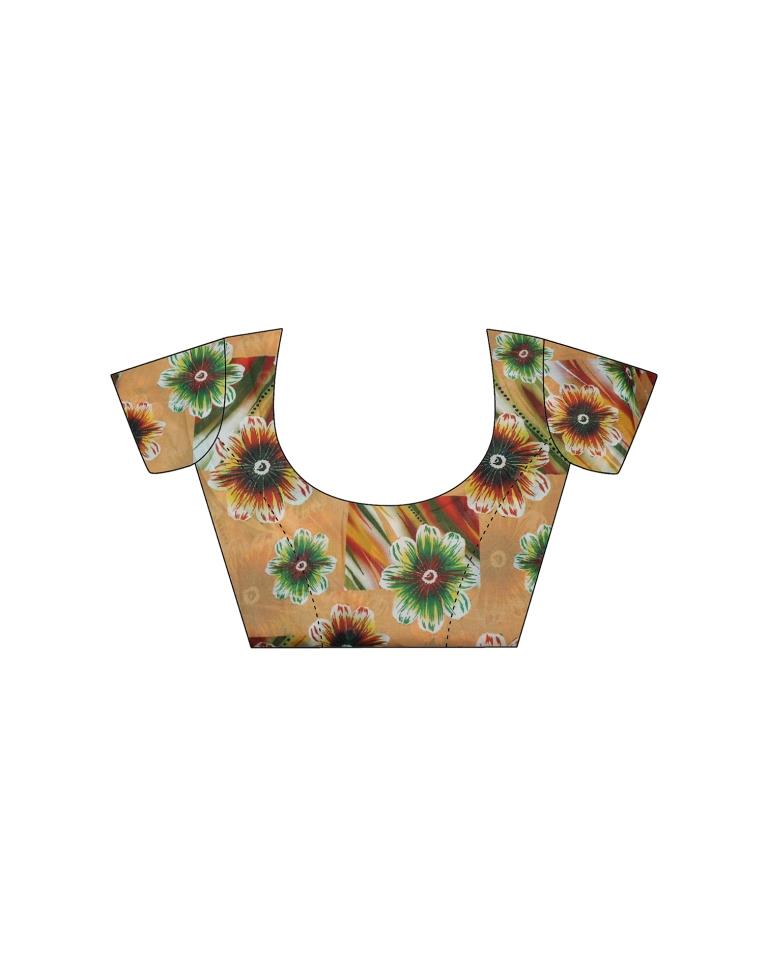 Multicoloured Georgette Digital Printed Saree