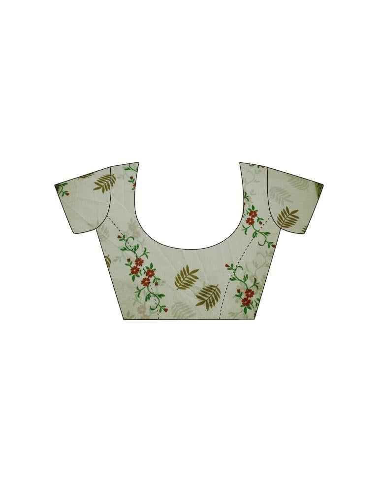 Cream Georgette Digital Printed Saree