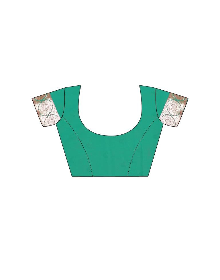 Rama Green Weaving Silk Banarasi Saree