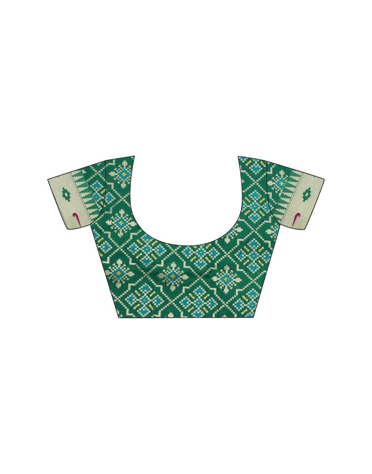 Rama Green Weaving Silk Paithani Saree