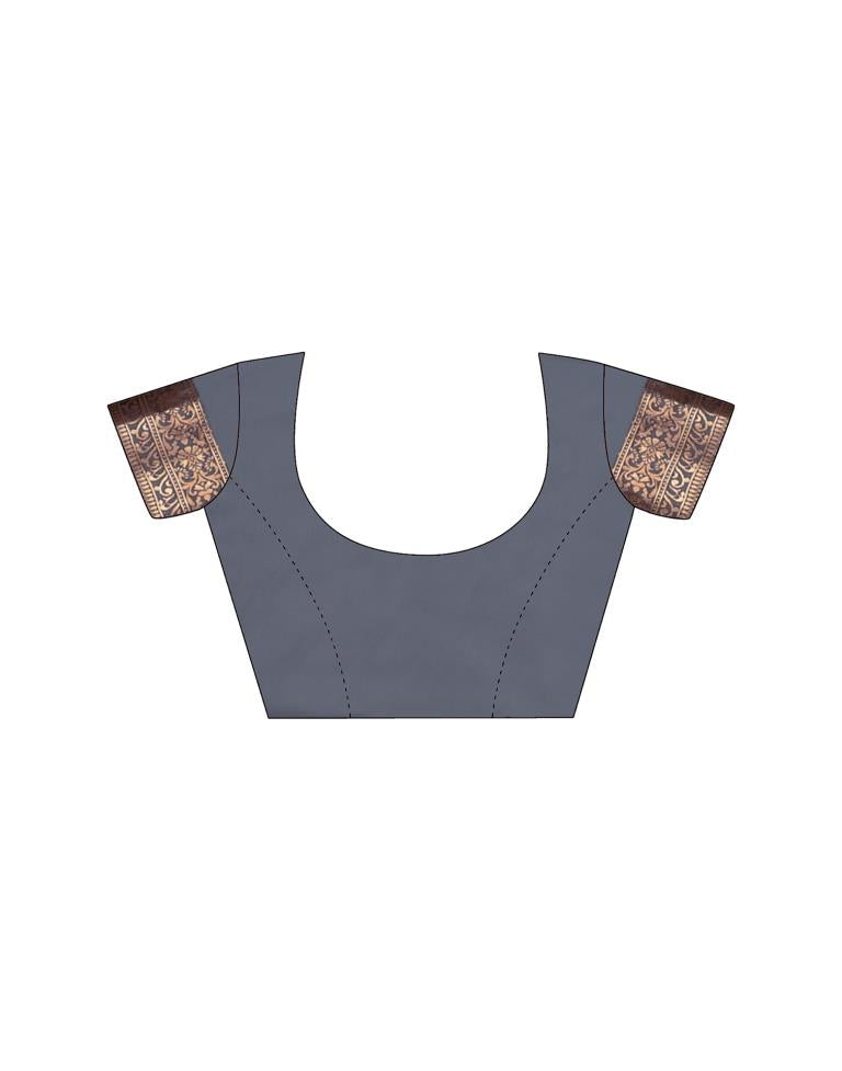 Grey Weaving Silk Banarasi Saree