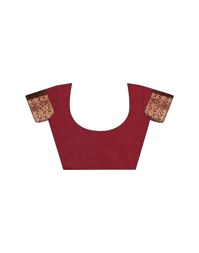 Maroon Weaving Silk Banarasi Saree