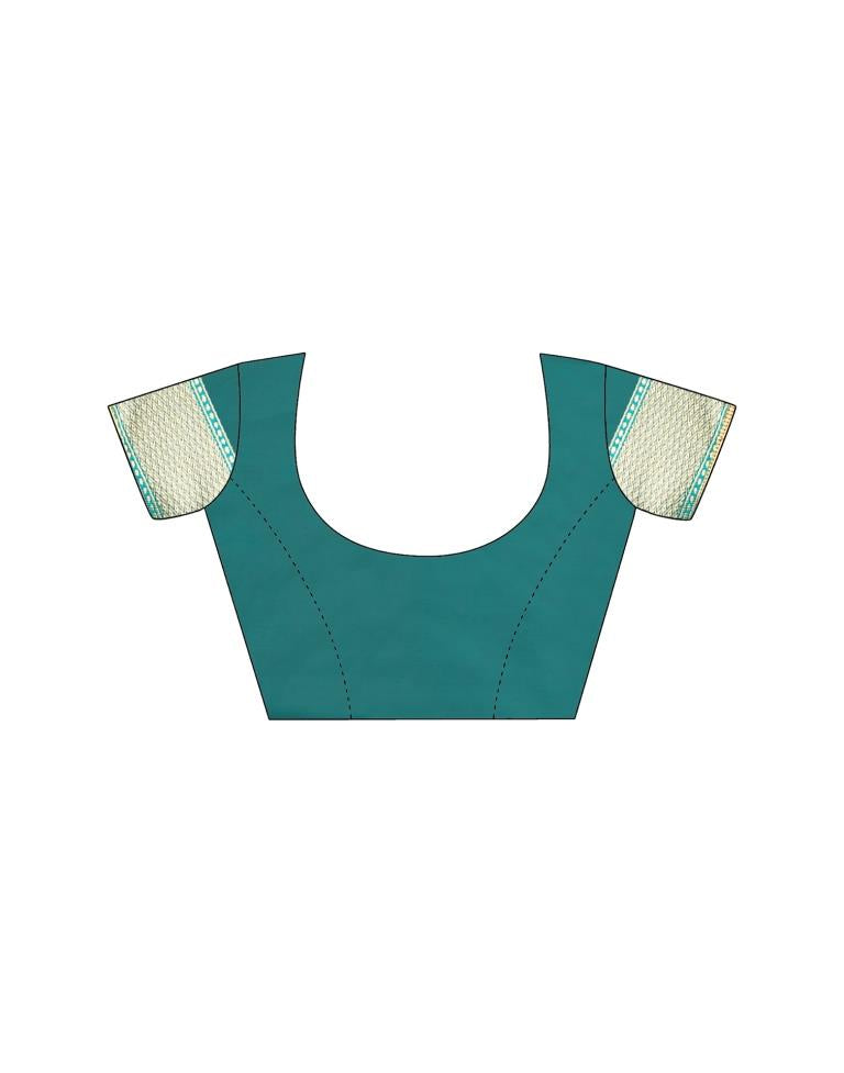 Turquoise Weaving Silk Banarasi Saree