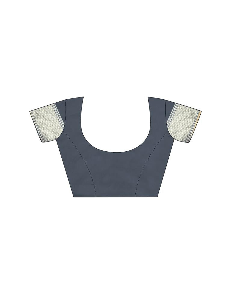 Grey Weaving Silk Banarasi Saree