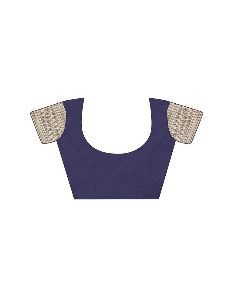 Blue Jacquard Silk Saree