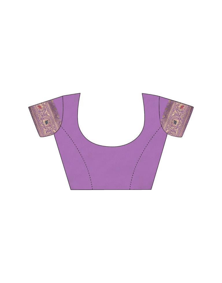 Lavender Jacquard Silk Saree