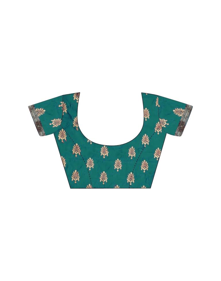 Rama Green Jacquard Silk Saree