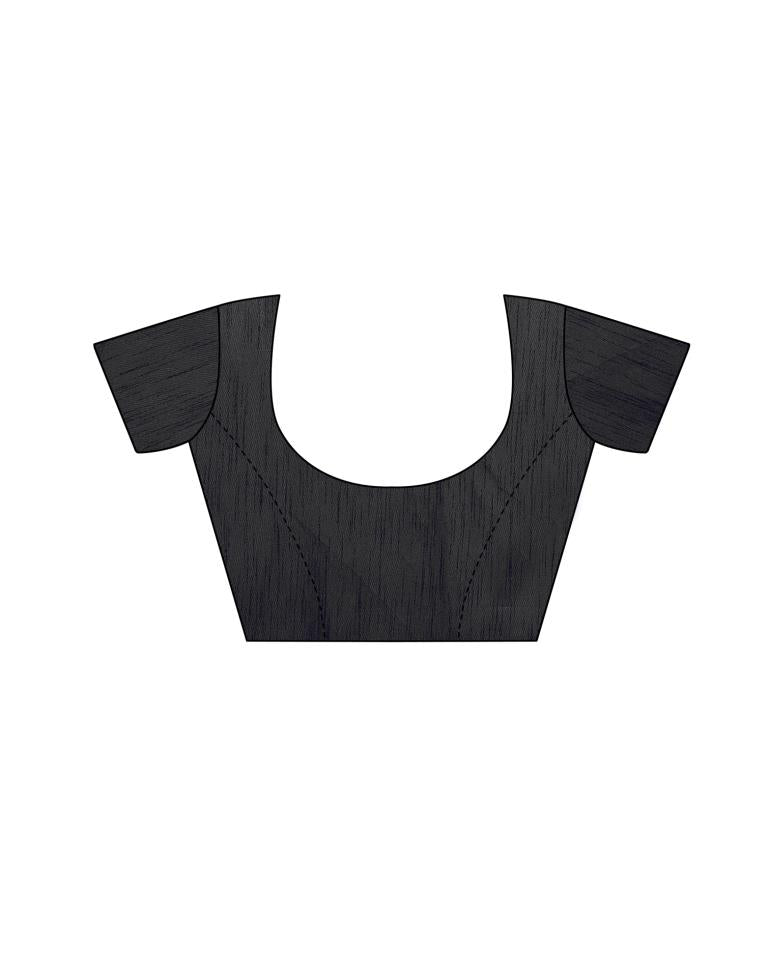 Black Plain Georgette Saree