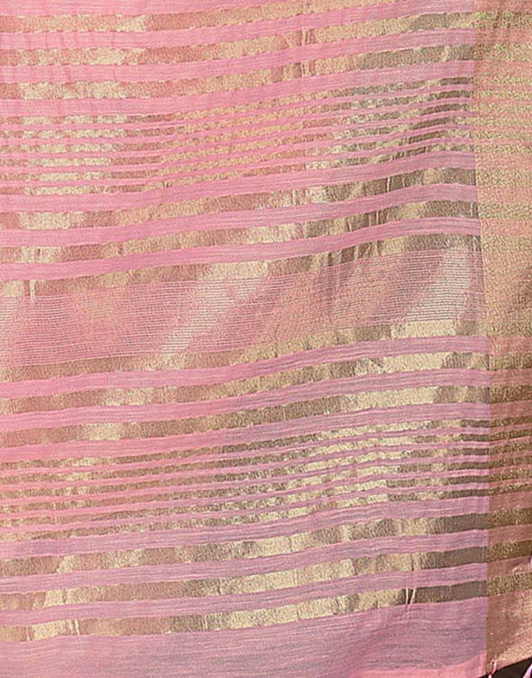 Pink Linen Self Woven Saree
