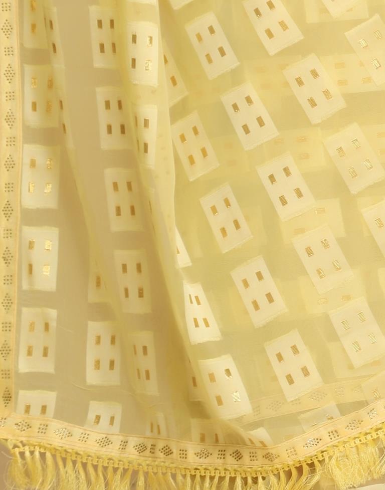 Yellow Georgette Plain Saree