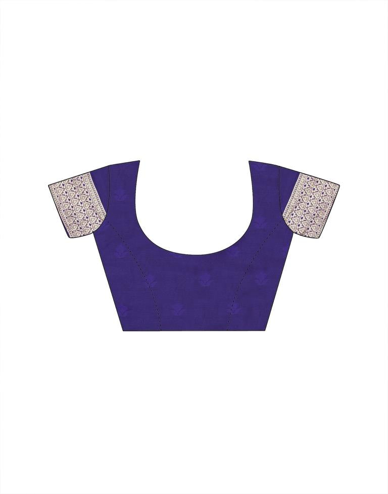 Blue Jacquard Silk Saree