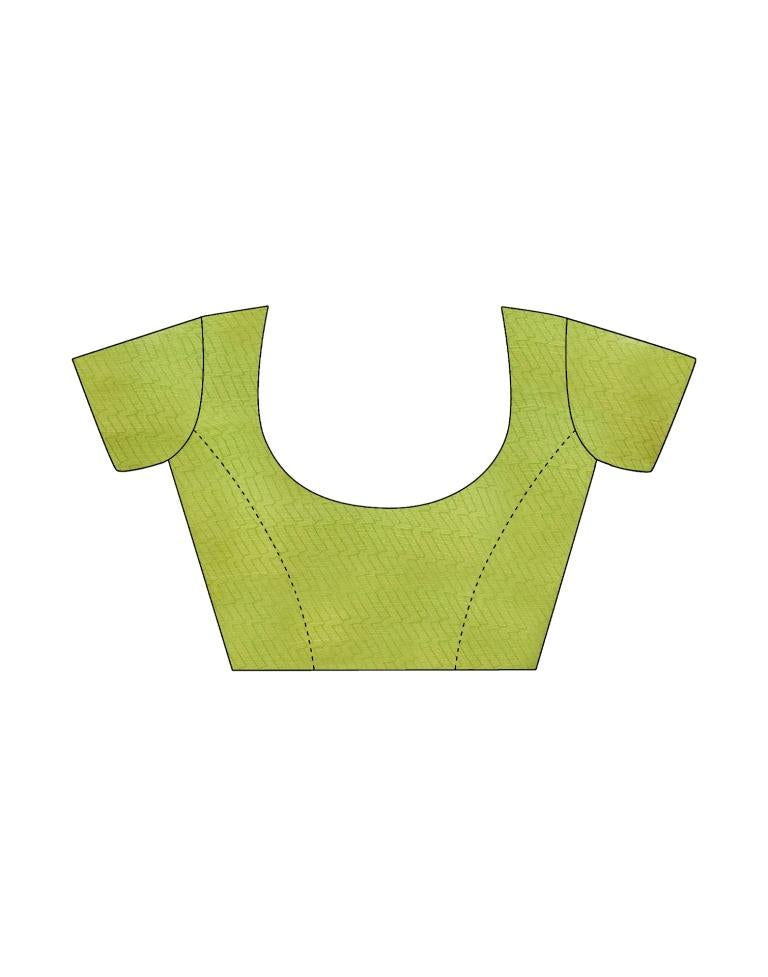 Parrot Green Chiffon Printed Saree