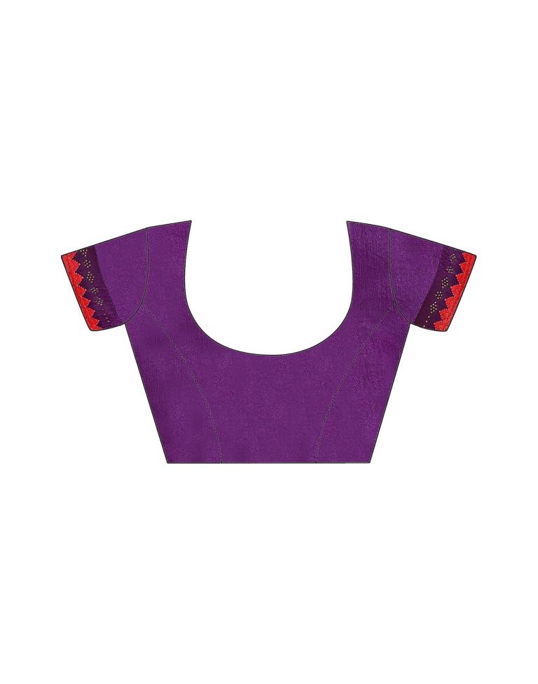 Violet Chiffon Printed Saree