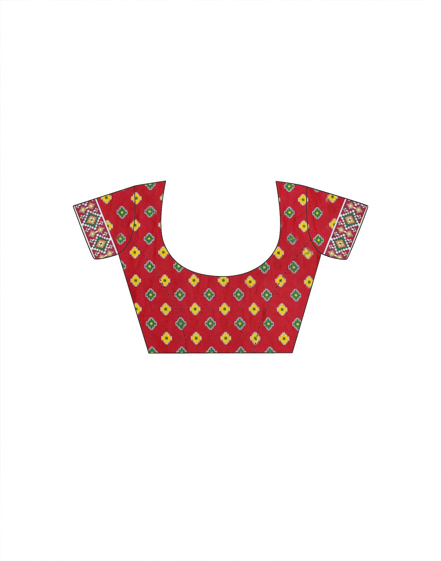 Purple And Red Patola Printed Saree