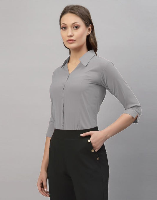 Light Grey Casual Shirt | Leemboodi