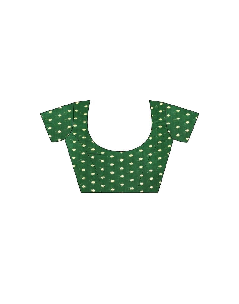 Green Printed Brasso Saree