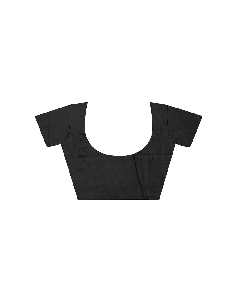 White Printed Cotton Saree