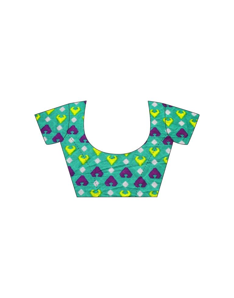 Purple Printed Cotton Saree