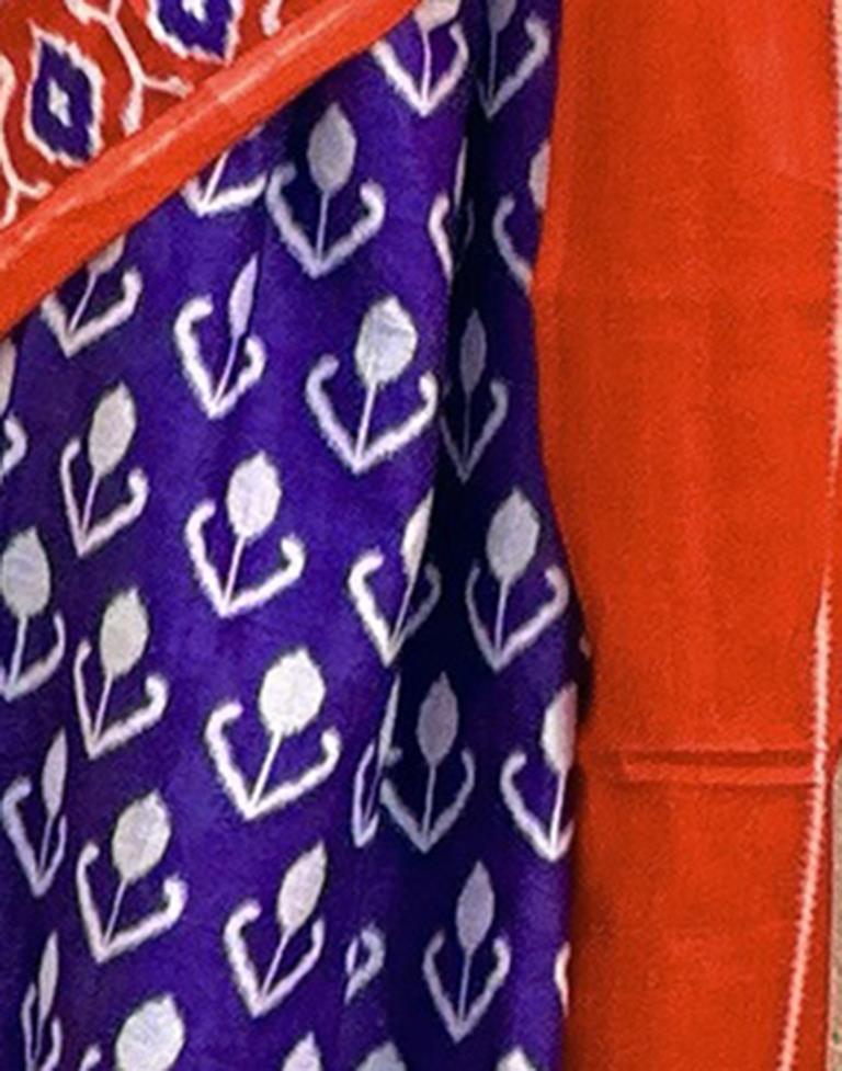 Blue Printed Cotton Saree